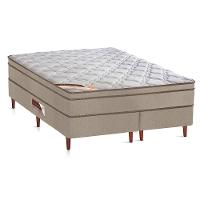 Cama Box Queen Size Castor Revolution com Molas Ensacadas 66x158x198cm – Branco/Bege - 1