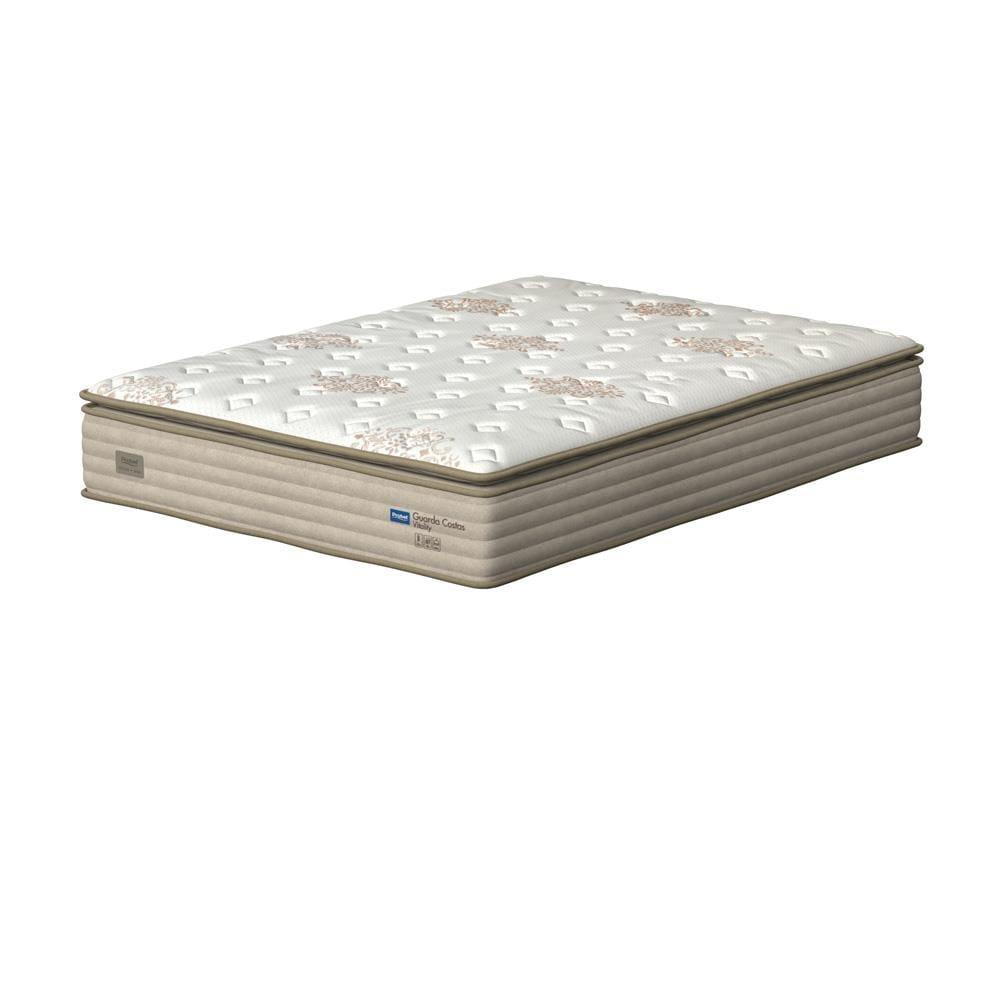 Cama Box Casal Probel Guarda Costas Vitality Revestida em Tecido Suede + Colchão com Pillow Super e Molas Ensacadas 30x138x188 cm – Branca e Marfim - 2