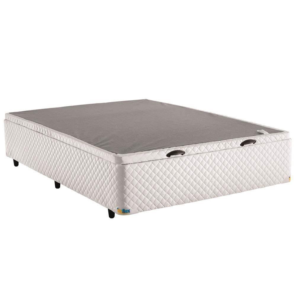 Colchão de Casal Herval Frontier Ortopédico e com Revestimento em Tecido Poliéster + Base Box Itaflex com Baú - 60,5x138x188cm - Branco - 3