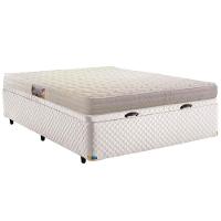 Colchão de Casal Herval Frontier Ortopédico e com Revestimento em Tecido Poliéster + Base Box Itaflex com Baú - 60,5x138x188cm - Branco - 1