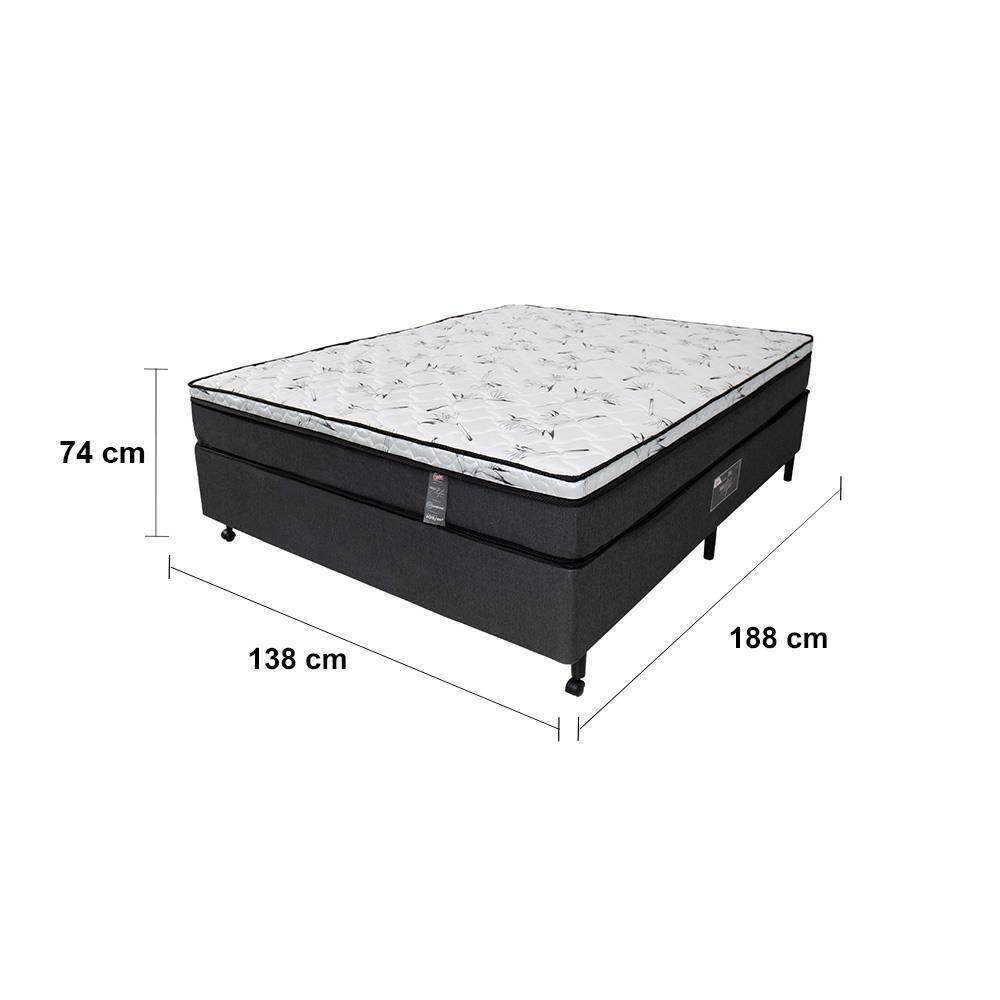 Cama Box Casal Castor Selle P Double com Revestimento em Tecido Suede + Colchão com Euro Pillow e Molejo Tecnopedic 34x138x188cm - Marrom e Bege - 5