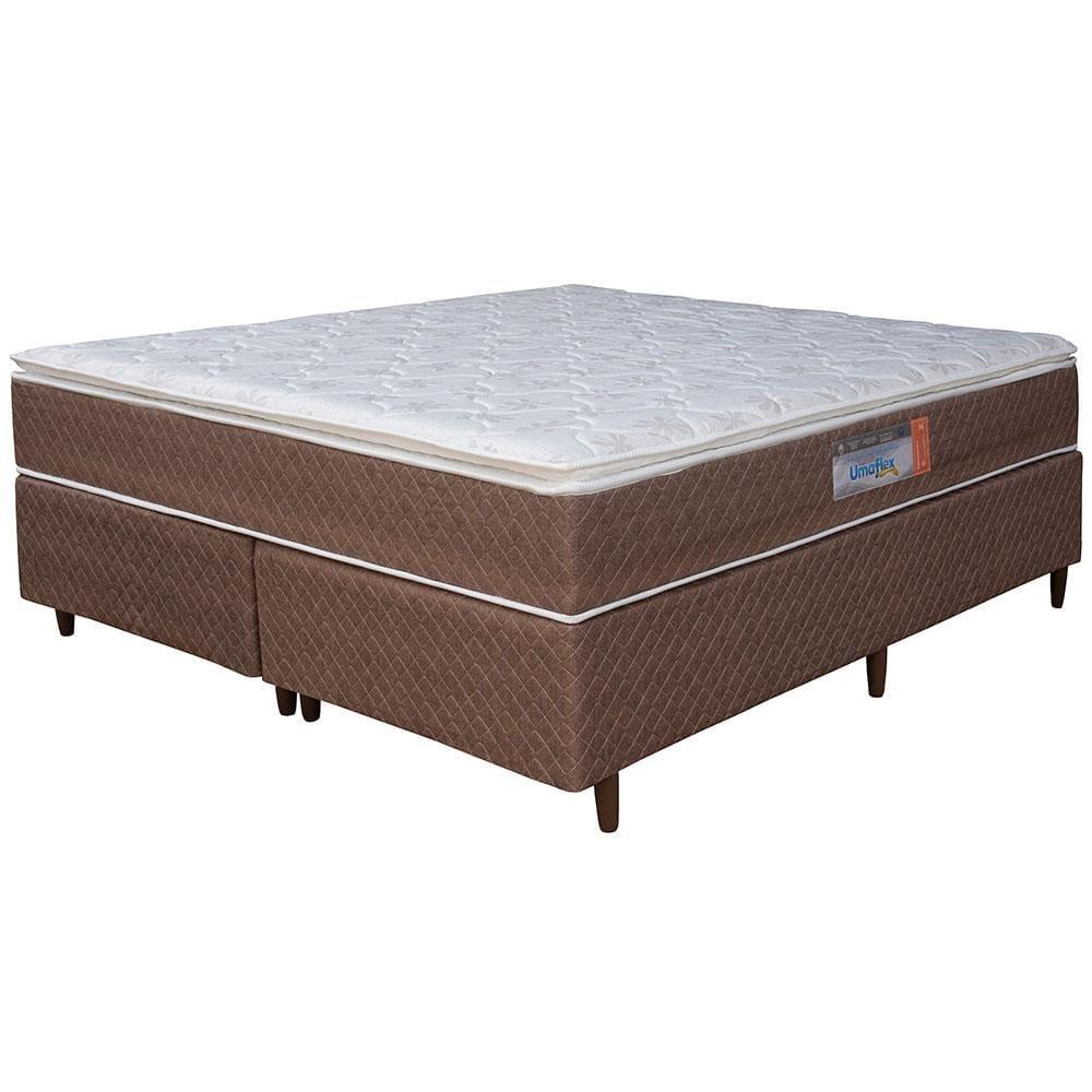 Cama Box Queen Size Umaflex Berlim com Molas Ensacadas 62x158x198cm - Castor/Branco - 2