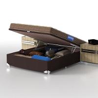 Cama Box de Casal Probel Guarda Costas Espuma D33 com Box Baú Probel Universal 54x138x188cm - Bege/Marrom - 7