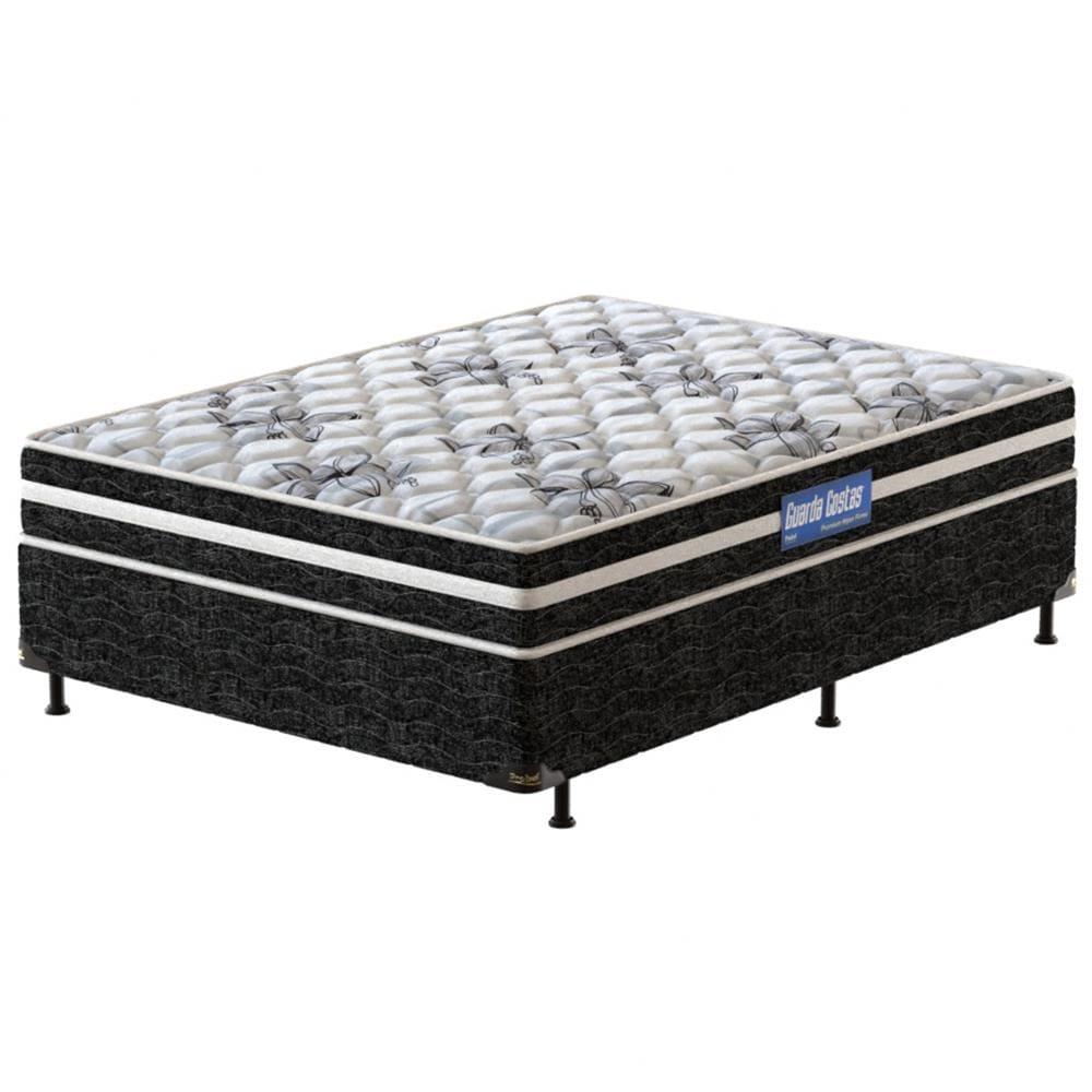 Cama Box de Casal Probel Guarda Costas Premium Hiper Firme Espuma D20, 28 e 40 60x138x188cm - Branco/Preto - 2