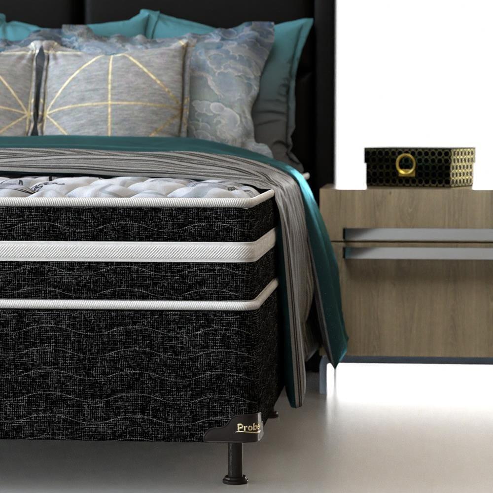 Cama Box de Casal Probel Guarda Costas Premium Hiper Firme Espuma D20, 28 e 40 60x138x188cm - Branco/Preto - 5