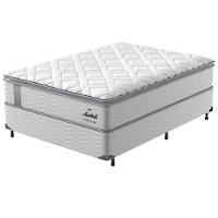 Cama Box Casal Probel Amsterdã com Pillow Top e Molas Ensacadas 72x138x188cm - Branco/Preto - 2
