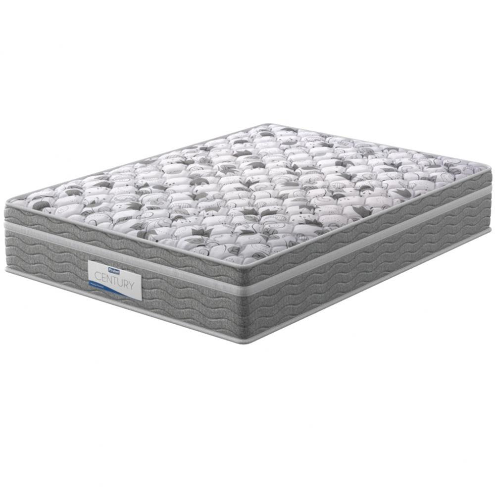 Cama Box de Casal Probel Century D28 com Molas Ensacadas e Pillow Euro 70x138x188cm - Branco/Cinza - 3