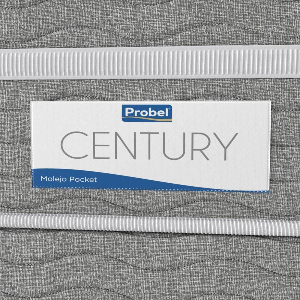Cama Box de Casal Probel Century D28 com Molas Ensacadas e Pillow Euro 70x138x188cm - Branco/Cinza - 9