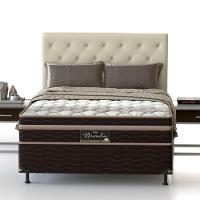 Cama Box Casal Probel Nevada com Euro Pillow e Molas Ensacadas 64x138x188 cm - Bege/Marrom - 3