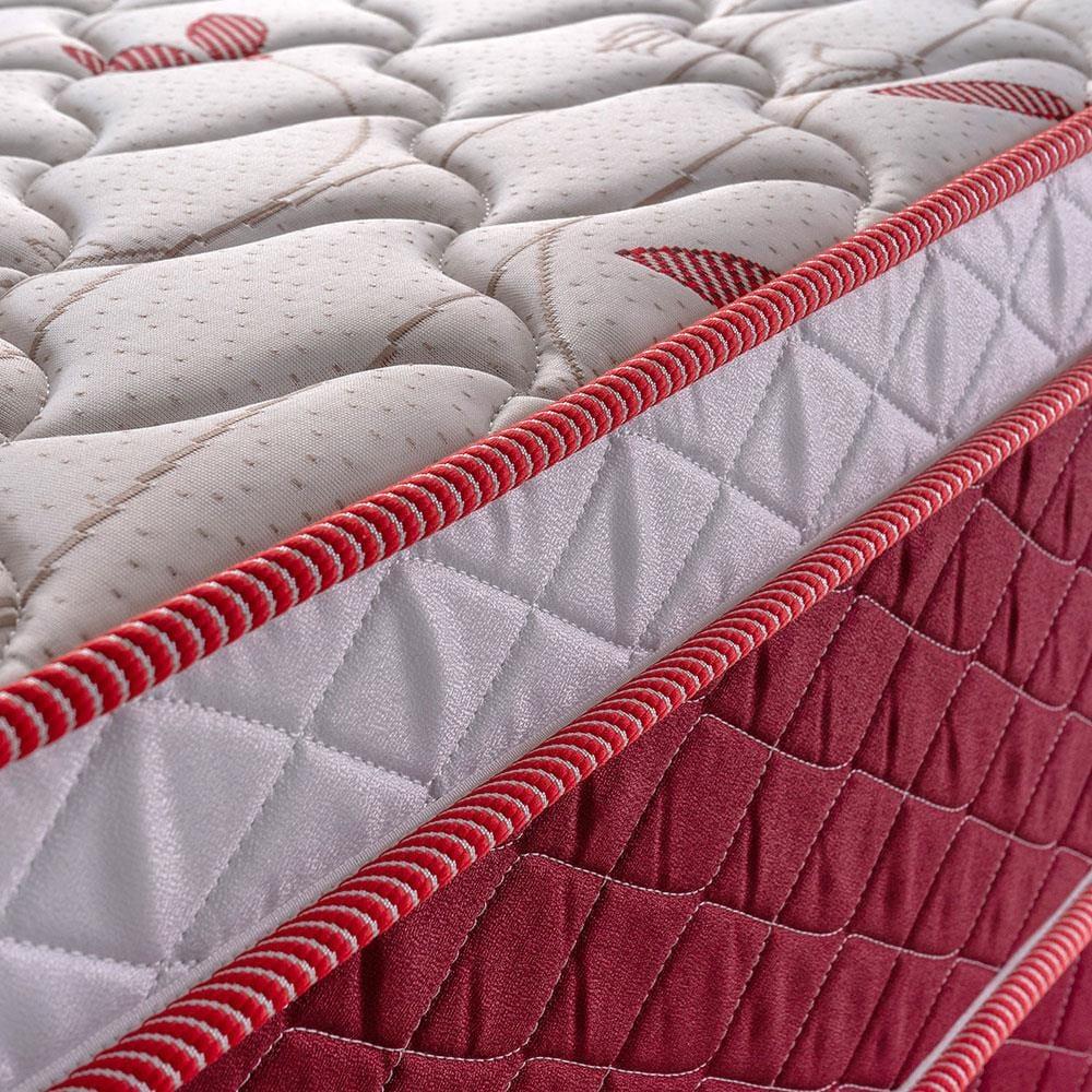 Cama Box de Casal Hellen Strong One Face Espuma D45 62x138x188cm - Vermelho/Branco - 6