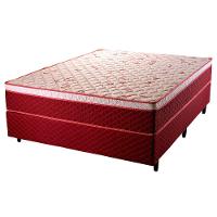 Cama Box de Casal Hellen Strong One Face Espuma D45 62x138x188cm - Vermelho/Branco - 2