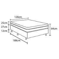 Cama Box Casal Castor Sleep Class com com Euro Pillow e Molas Ensacadas 64x128x188cm – Branco, Cinza e Marrom - 4