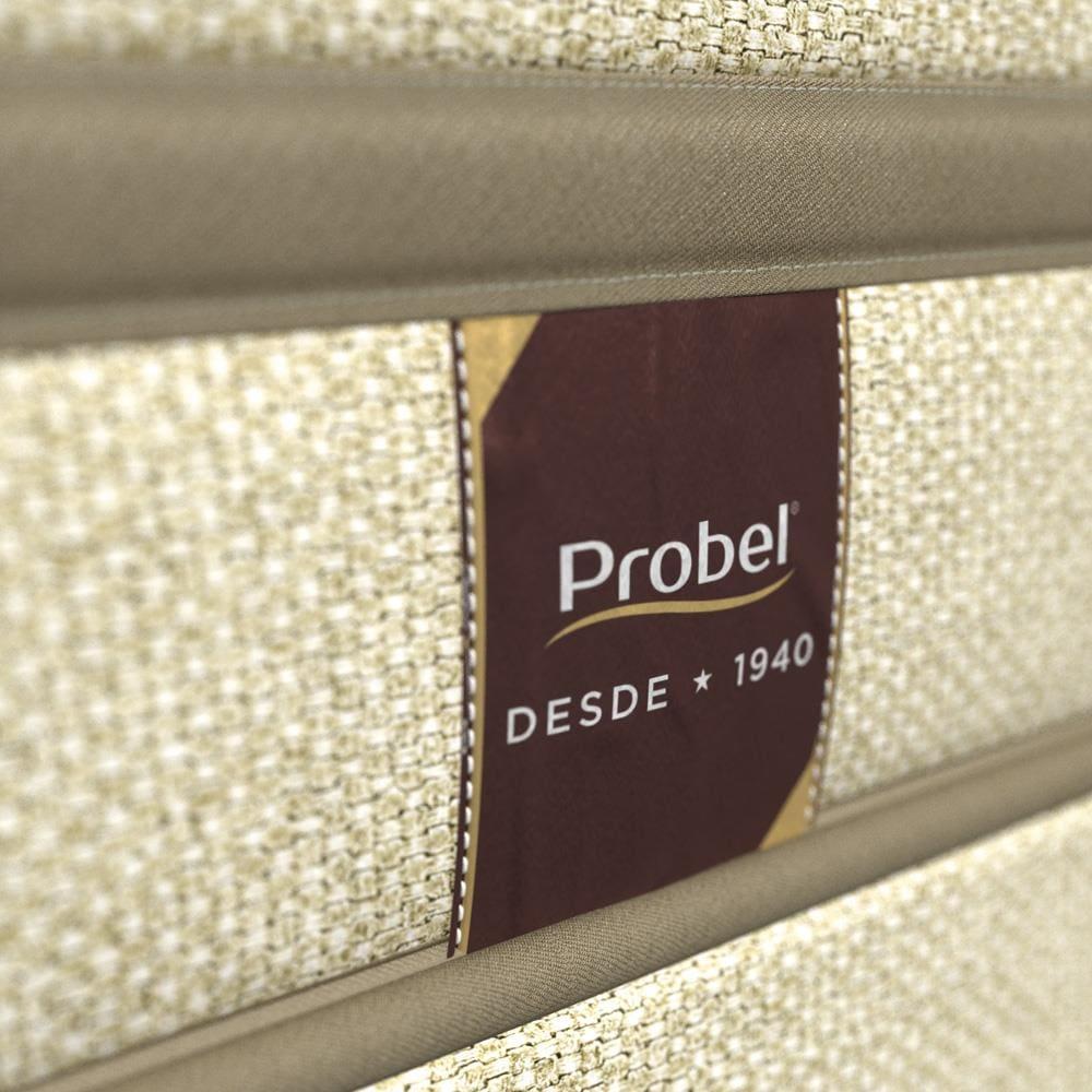 Cama Box Solteiro Probel Arezzo Revestida em Tecido Jacquard + Colchão com Pillow Euro e Molas Ensacadas Individualmente 26x88x188cm – Bege e Preta - 5