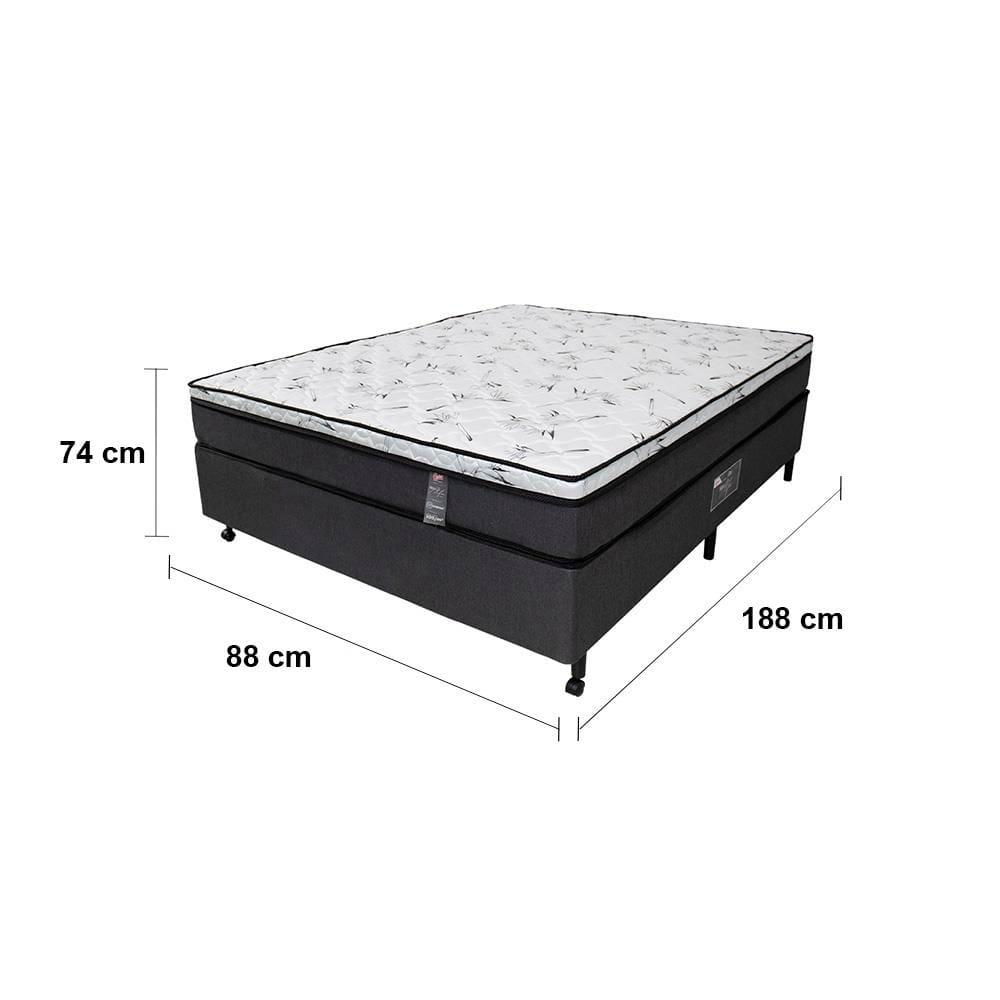 Cama Box Solteiro Castor Selle P Double com Revestimento em Tecido Suede + Colchão com Molejo Tecnopedic, Euro Pillow 34x88x188cm – Marrom e Bege - 4