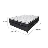 Cama Box Viúva Castor New Alfa com revestimento em tecido Poliéster Cinza + Colchão Viúva New Alfa One com Molejo Tecnopedic, Euro Pillow 24x128x188cm - 6