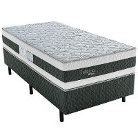 Cama Box de Solteiro Biflex Turquia com Molas Ensacadas e Pillow Inn 69x88x188cm - Branco/Grafite - 2