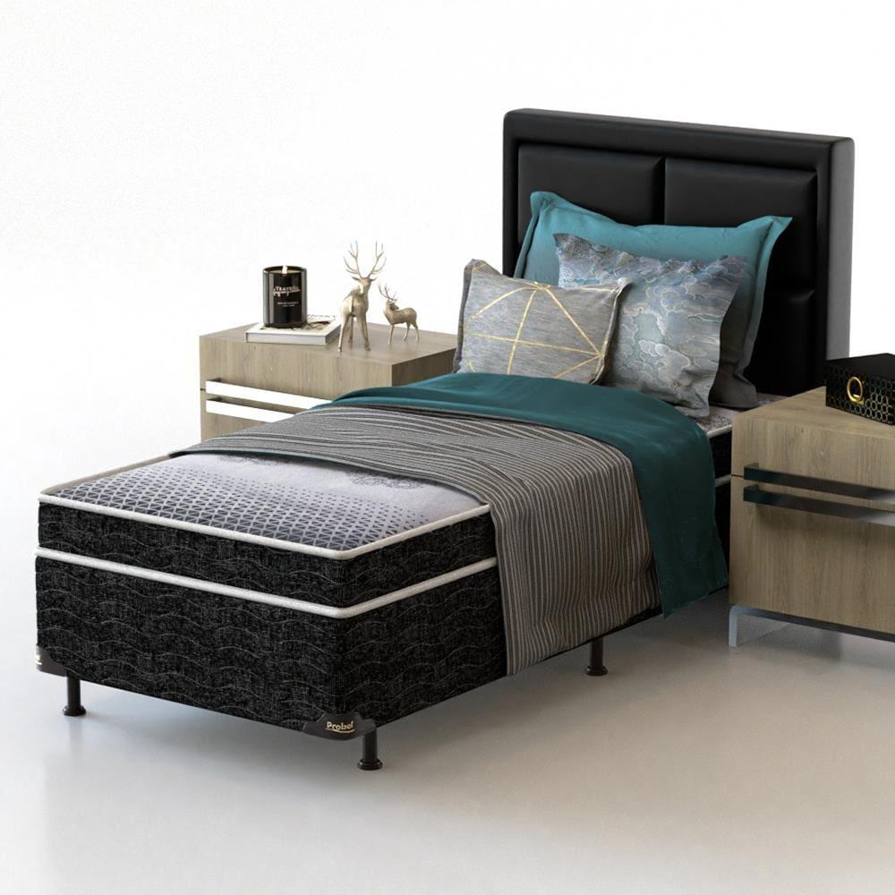 Cama Box de Solteiro Probel Guarda Costas Espuma D20 50x88x188cm - Branco/Preto - 4