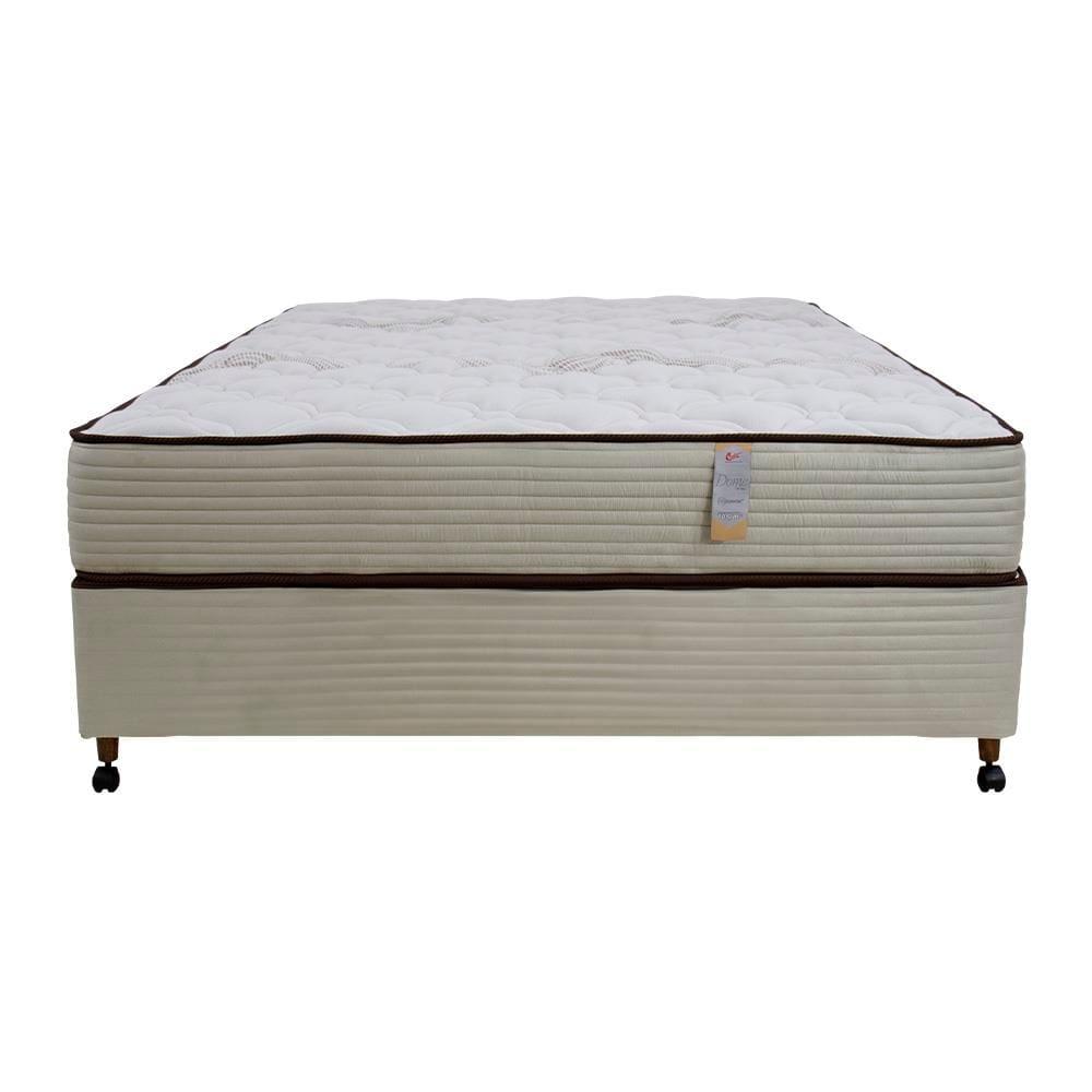 Cama Box Viúva Castor Dome One Revestida em Tecido Suede + Colchão com Molejo Tecnopedic e Revestimento em Malha 27x128x188cm - Bege - 2
