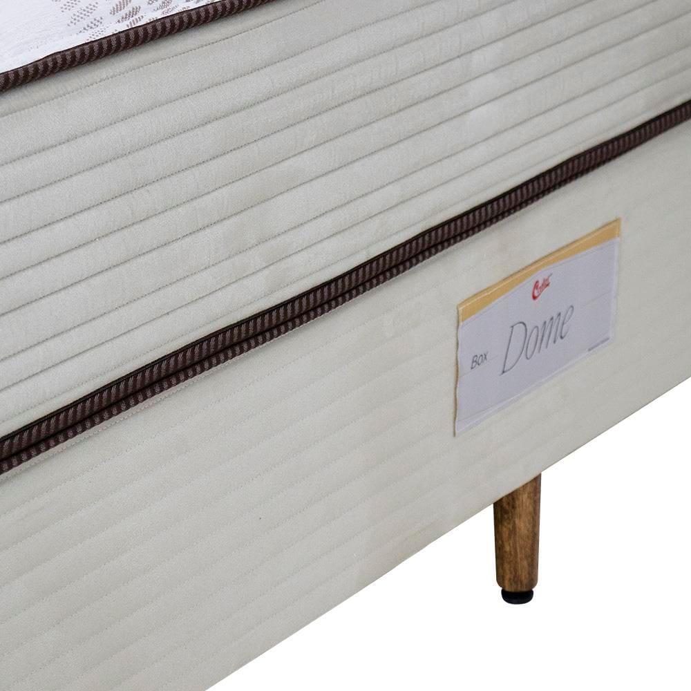 Cama Box Viúva Castor Dome One Revestida em Tecido Suede + Colchão com Molejo Tecnopedic e Revestimento em Malha 27x128x188cm - Bege - 3