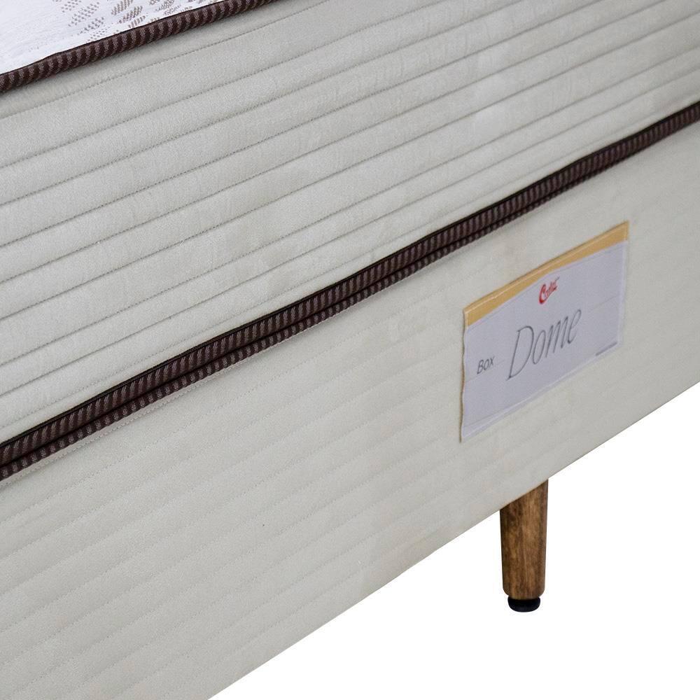 Cama Box Solteirão Castor Dome One Revestida em Tecido Suede + Colchão com Molejo Tecnopedic e Revestimento em Malha 27x100x200cm - Bege - 2