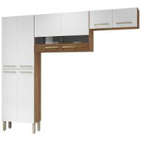 Cozinha Compacta Kit`s Paraná Nala com 10 Portas, 2 Gavetas e 4 Prateleiras - 222cm de largura