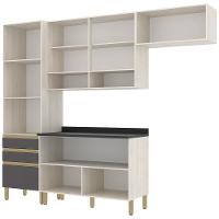 Cozinha Compacta Bartira Jaspe com 6 Portas, 3 Gavetas e 6 Prateleiras - 260,4cm de largura - 5