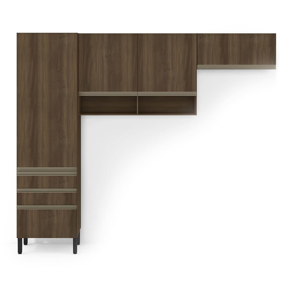 Cozinha Compacta Bartira Jaspe com 6 Portas, 3 Gavetas e 6 Prateleiras - 260,4cm de largura - 4