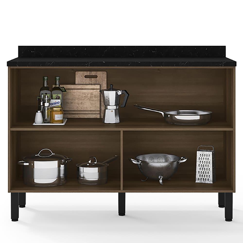 Cozinha Compacta Bartira Jaspe com 6 Portas, 3 Gavetas e 6 Prateleiras - 260,4cm de largura - 7