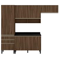 Cozinha Compacta Bartira Jaspe com 6 Portas, 3 Gavetas e 6 Prateleiras - 260,4cm de largura - 2