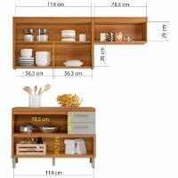 Cozinha Compacta em MDF Nesher Princesa com 3 Portas, 6 Prateleiras e 2 Gavetas - 200cm de largura - 8