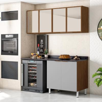 Cozinha Compacta Bartira Rubi com 6 Portas e 3 Prateleiras 160cm de Largura