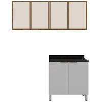 Cozinha Compacta Bartira Rubi com 6 Portas e 3 Prateleiras 160cm de Largura - 2