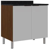 Cozinha Compacta Bartira Rubi com 6 Portas e 3 Prateleiras 160cm de Largura - 5