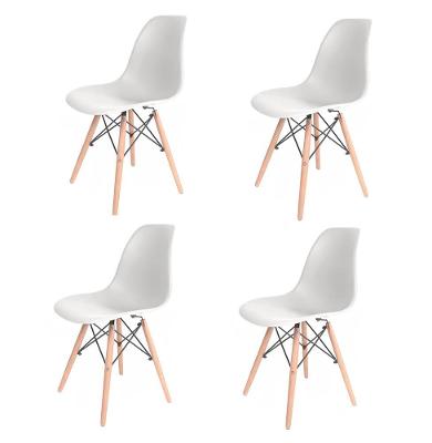 Conjunto com 4 Cadeiras de Jantar SeatCo Eames em Polipropileno com Pés Palito