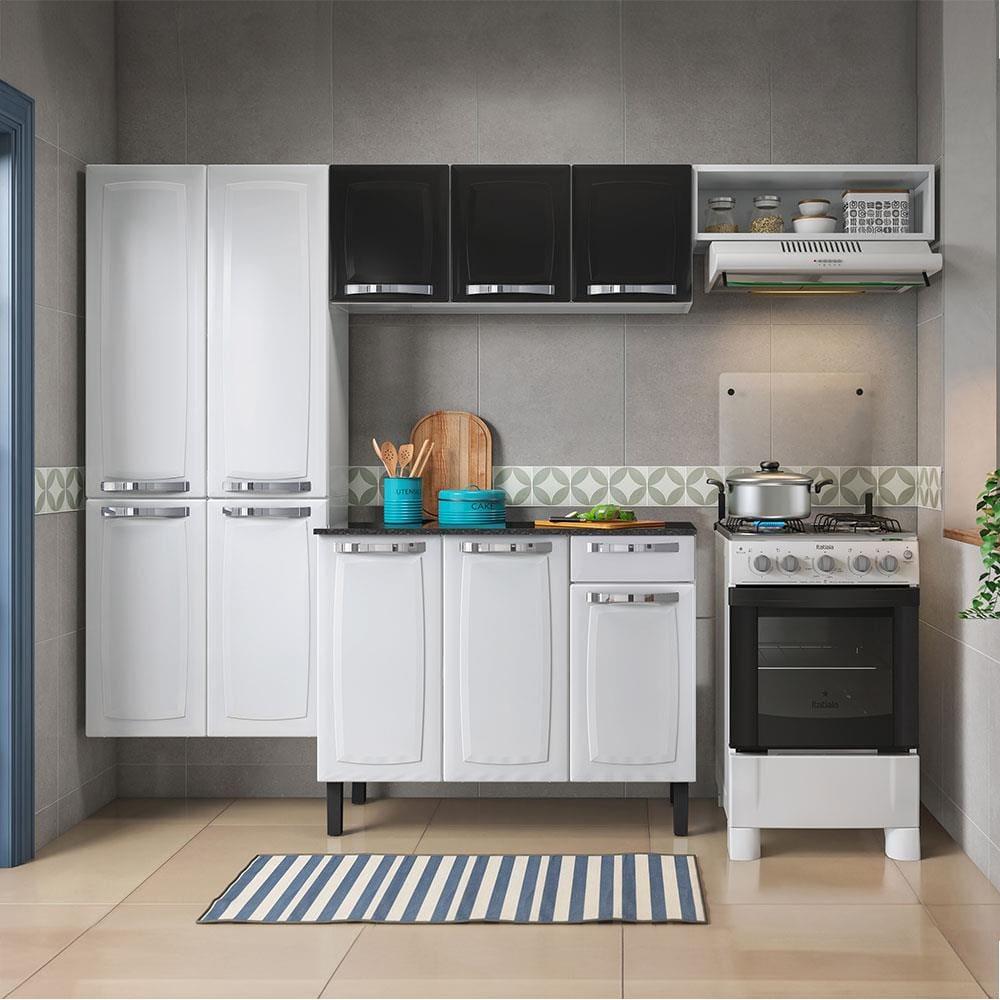 Cozinha Compacta Itatiaia Rose com 10 Portas, 1 Gaveta e 6 Prateleiras - 245cm de Largura - 1