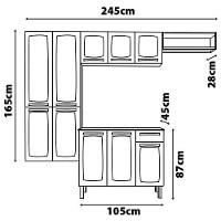 Cozinha Compacta Itatiaia Rose com 10 Portas, 1 Gaveta e 6 Prateleiras - 245cm de Largura - 8