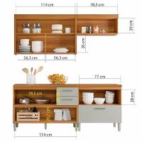 Cozinha Compacta Nesher Princesa com 4 Portas 3 Gavetas e 7 Prateleiras - 200cm de largura - 3