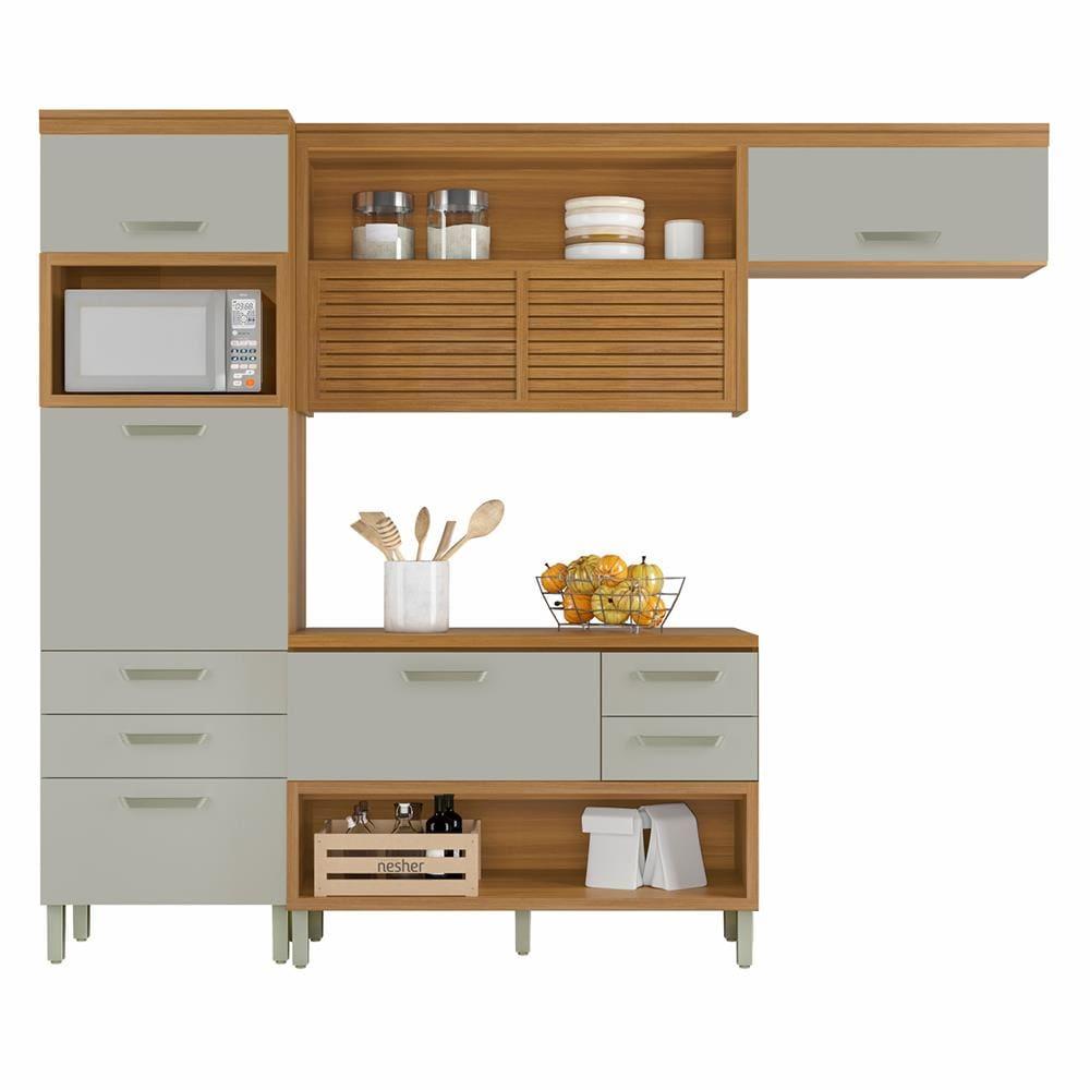 Cozinha Compacta Nesher Princesa com 5 Portas 5 Gavetas e 11 Prateleiras - 264cm de largura - 3