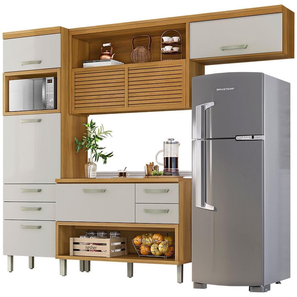 Cozinha Compacta Nesher Princesa com 5 Portas 5 Gavetas e 11 Prateleiras - 264cm de largura - 4