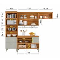 Cozinha Compacta Nesher Princesa com 5 Portas 5 Gavetas e 11 Prateleiras - 264cm de largura - 5
