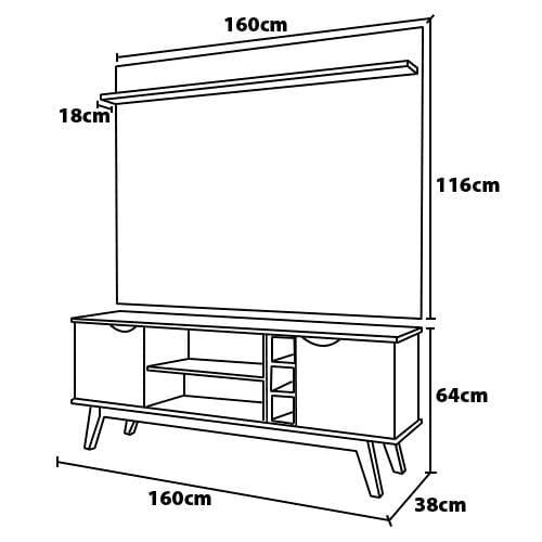 Rack com Painel Patrimar Marselha para TVs de até 50” - 8