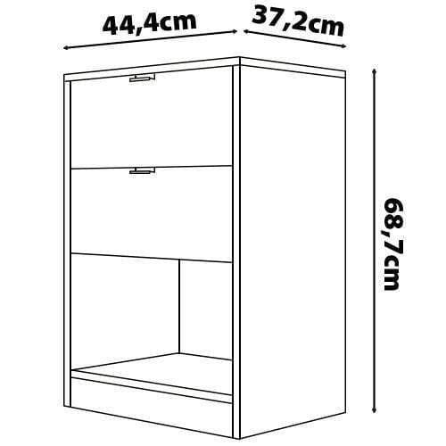 Cabeceira para Cama Box Casal e Queen Bartira Diplomata com Revestimento em Pintura UV + Mesa Bartira Diplomata com 2 Gavetas - Branco/Avelã - 7
