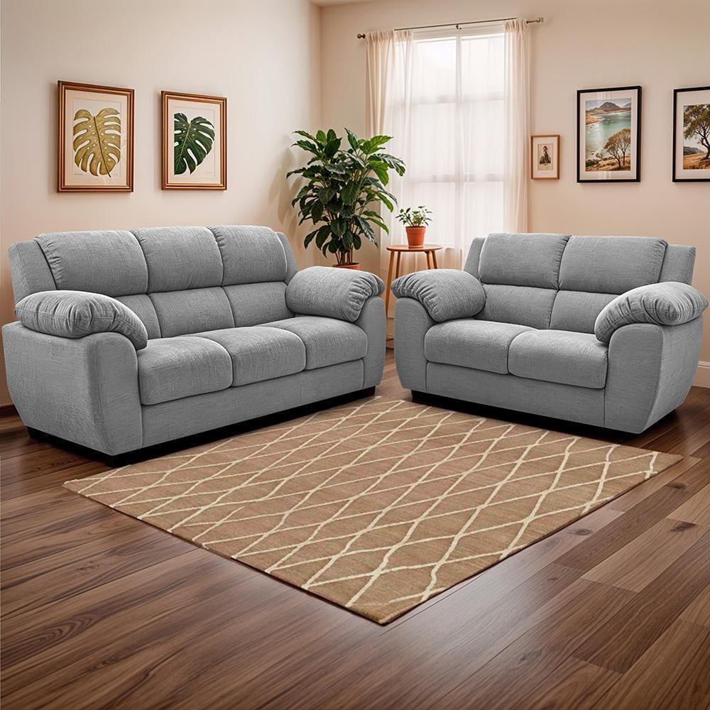 Sofá de 3 e 2 Lugares Cama inBox Paris com 202cm e 152cm de Larguras e Revestidos em Bouclé - 1