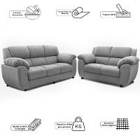 Sofá de 3 e 2 Lugares Cama inBox Paris com 202cm e 152cm de Larguras e Revestidos em Bouclé - 6