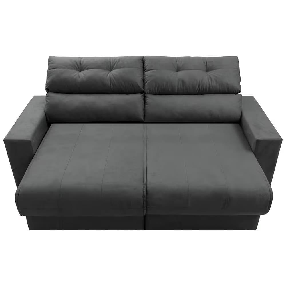 Sofá 3 lugares Cama Inbox Clean Reclinável - 190 cm de largura + Painel Home Suspenso Colibri Tocantins com 160 cm de largura para TVs de até 60" - 2