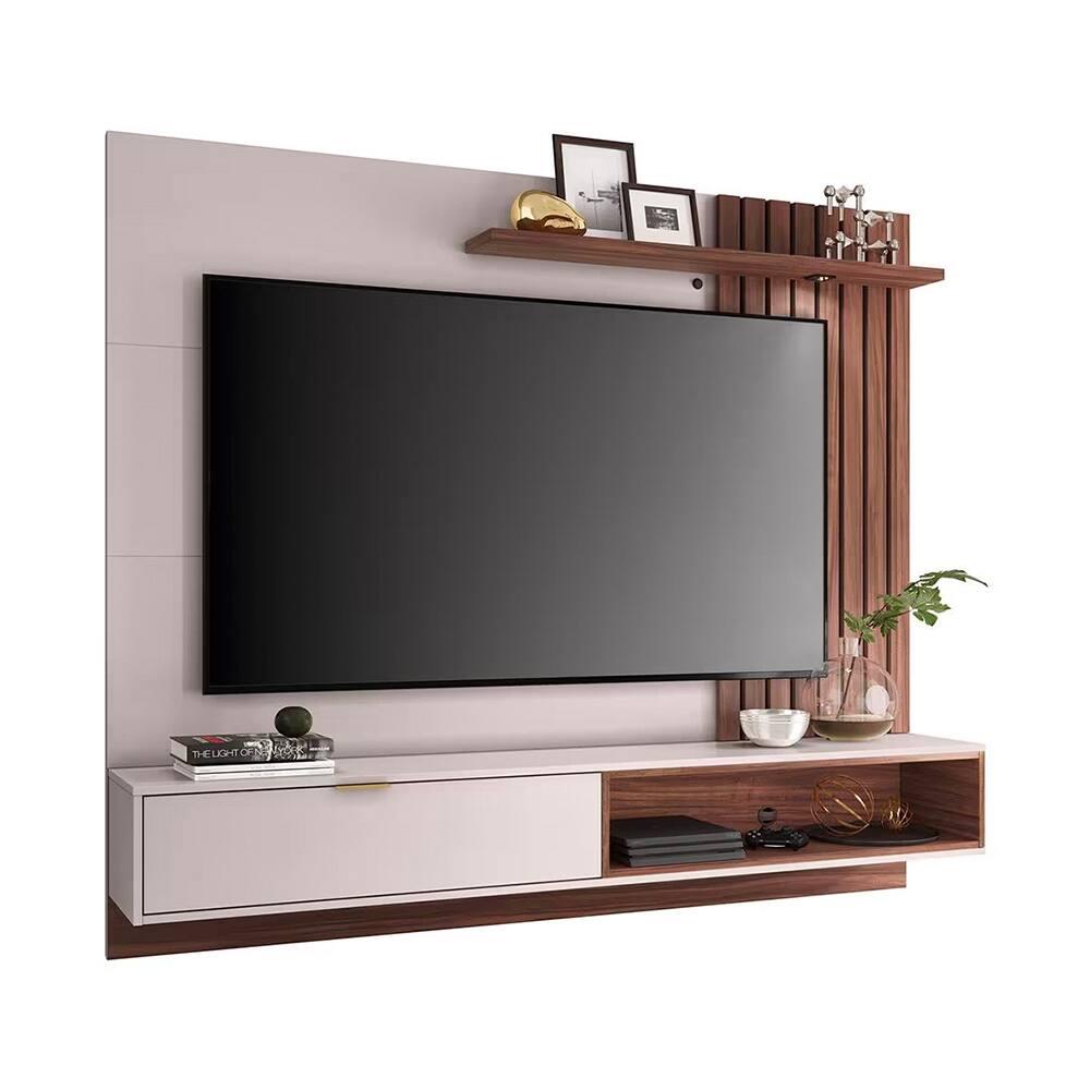 Sofá 3 lugares Cama Inbox Clean Reclinável - 190 cm de largura + Painel Home Suspenso Colibri Tocantins com 160 cm de largura para TVs de até 60" - 3