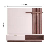 Sofá 3 lugares Cama Inbox Clean Reclinável - 190 cm de largura + Painel Home Suspenso Colibri Tocantins com 160 cm de largura para TVs de até 60"