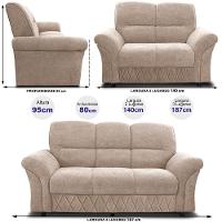 Sofá de 3 e 2 Lugares Cama inBox Mourato com 187cm e 140cm de Larguras e Revestidos em Bouclé - 7
