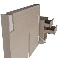 Cabeceira para Cama Box Casal e Queen Bartira Diplomata com Revestimento em Finish Foil + Mesa Bartira Diplomata com 2 Gavetas - Avelã/Capuccino - 5