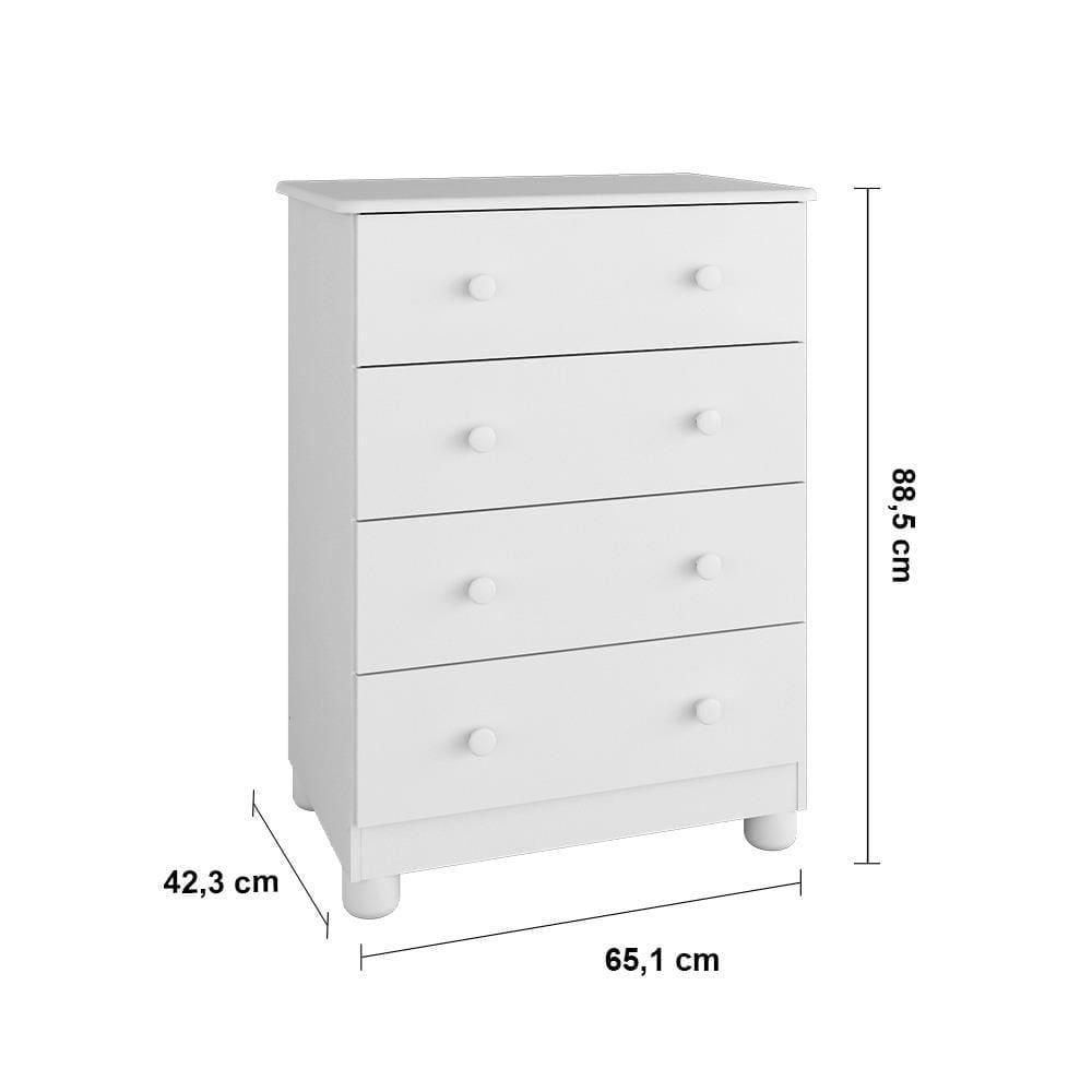 Guarda-Roupa Infantil Peroba Duda Plus com 92 cm de largura + Cômoda com 4 Gavetas e 65,1 cm de largura + Berço Americano - 6